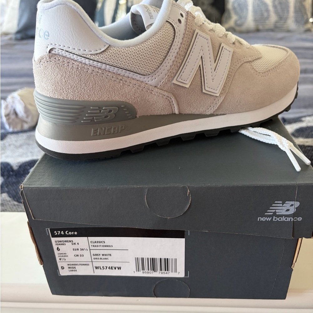 New Balance Women's 574 Core Sneakers - Beige and White
